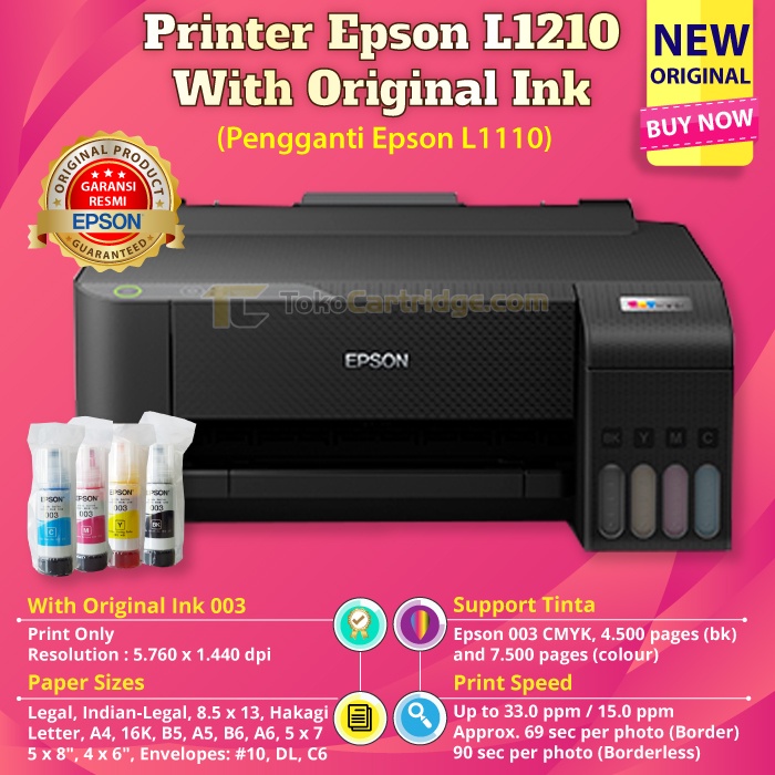 Jual Printer Epson Ecotank L1210 L 1210 New Pengganti Epson L1110 With Original Ink Shopee 2295