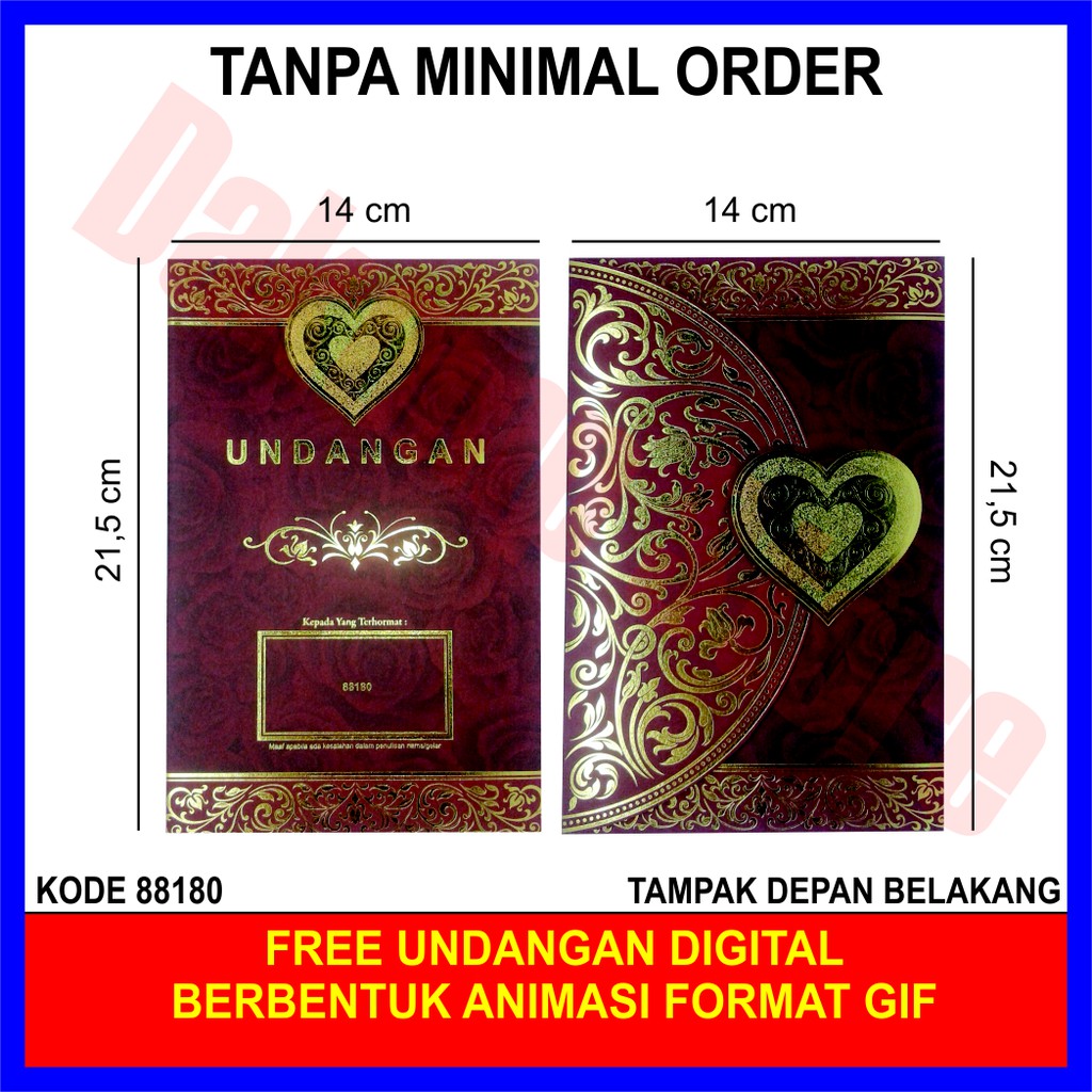 Jual Undangan Pernikahan Kode 88180 Dan 88182 [CETAK] | Shopee Indonesia