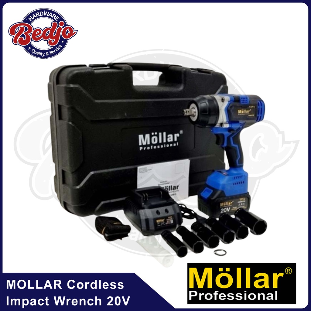 Jual Cordless Impact Wrench 20V Mollar Alat Buka Baut Baterai 20V ...