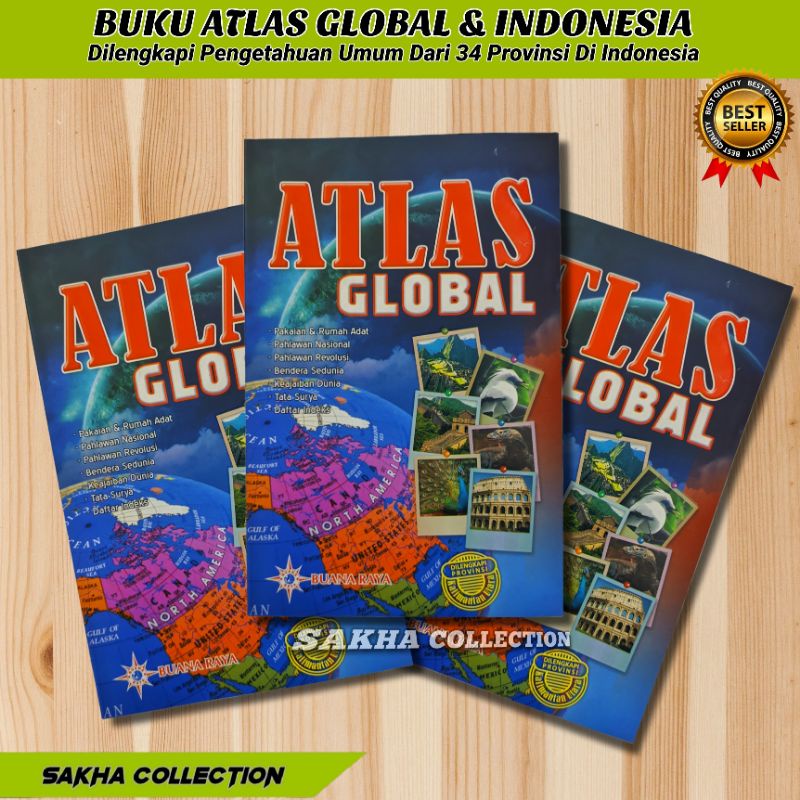 Jual BUKU ATLAS LENGKAP-TERLENGKAP DUNIA & INDONESIA 34 PROVINSI BESAR ...