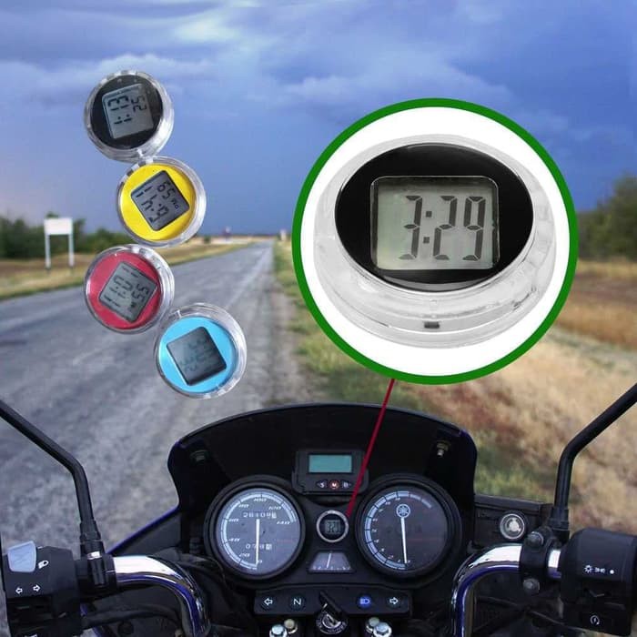 Jual Dekorasi Jam Motor Digital Time Watch Tempel Mini Anti Air