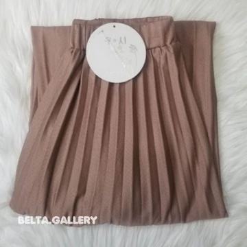 Rok Plisket Panjang Wanita Korean Style Premium Maxi Skirt Polos Jumbo Bahan Mongle Mayung Flare