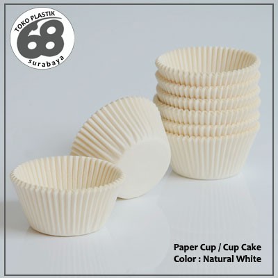 Paper Cake / Cup Cake / Baking Cups Natural White Polos Isi 100 Pcs