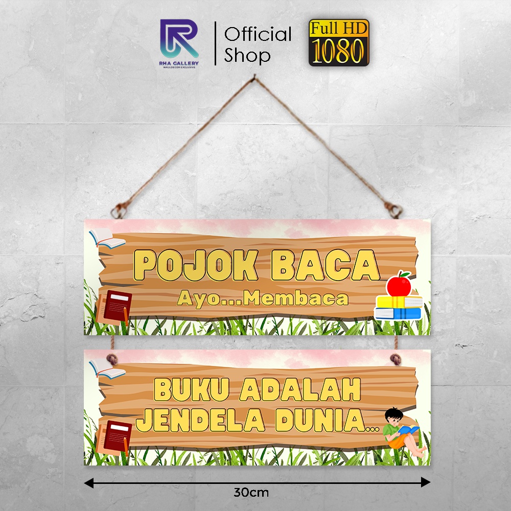 Jual 1 Set Rha Hiasan Dinding Gantung Sekolah Pojok Baca Motivasi Edukasi Membaca Wood Pattern 2046