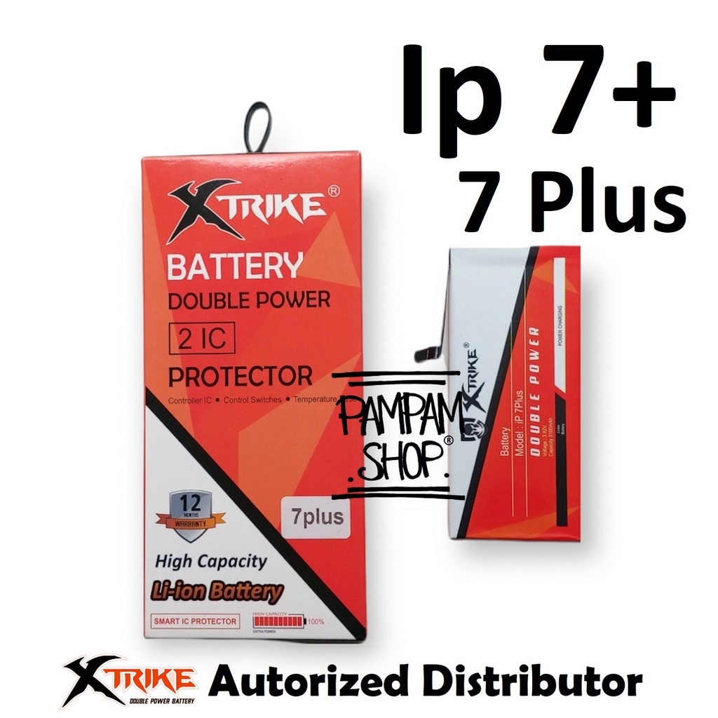 XTRIKE Double Power Replacement Battery for Iphone Ip 7+ PLUS Batre  Batrai Baterai Handphone HP