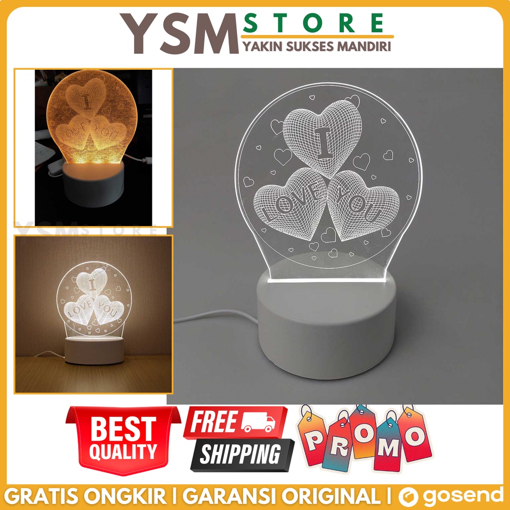 Jual Lampu 3D Estetik Minimalis Unik LED Transparan Design | Shopee ...