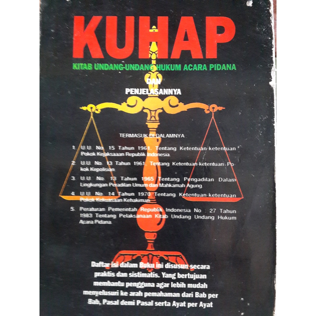 Jual ORIGINAL KUHAP KITAB UNDANG-UNDANG HUKUM ACARA PIDANA DAN ...