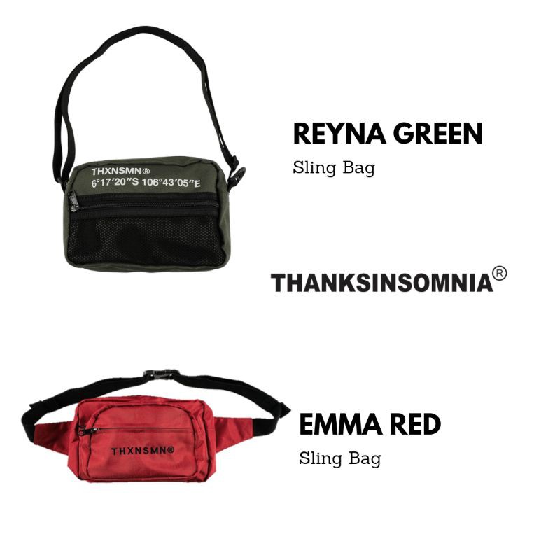 Jual Thanksinsomnia Slingbag Waistbag Reyna Green Emma Red Free Stickers Bisa cod Shopee Indonesia