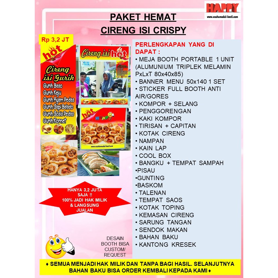 Jual Paket Hemat Murah Ekonomis Usaha Franchise Makanan Cireng Isi