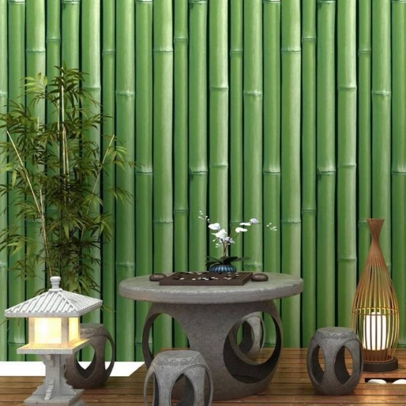 Farfalle su bambù adesivo in 6 dimensioni – Wall Sticker Wall Sticker, Bambù, 90_silbergrau, 80 x 42 cm