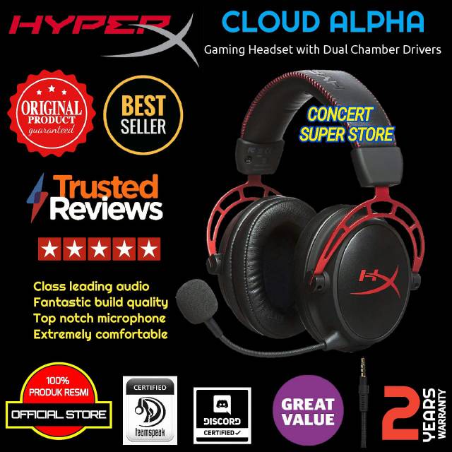 Jual Hyper X - HyperX Cloud Alpha Gaming Headset With Dual Chamber ...