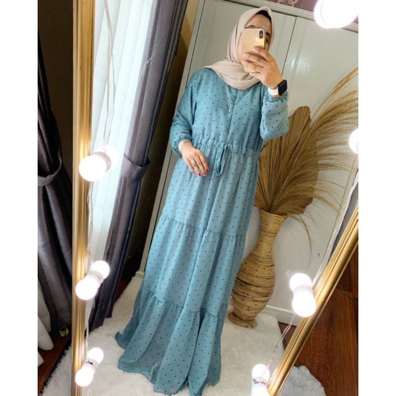 Jual Promo Jasmine Dress Fit L Gamis Busana Baju Muslim Wanita Polos Remaja Jumbo Murah