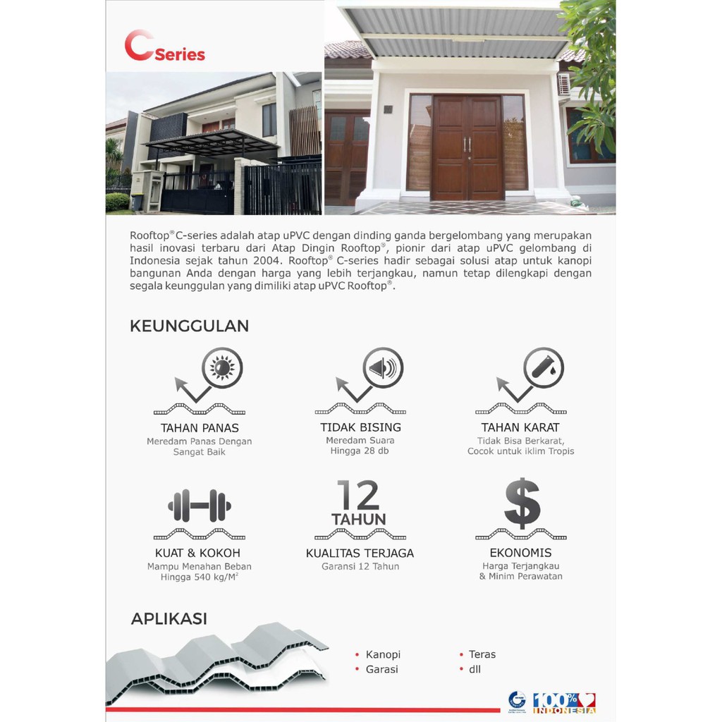 Jual Atap uPVC - Rooftop C Series Harga termurah merk ROOFTOP (Ukuran ...