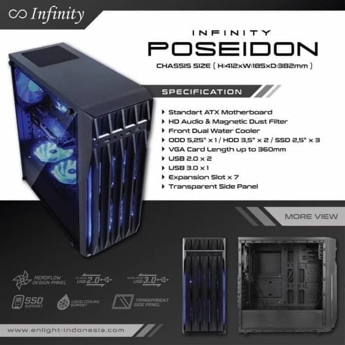Jual Casing Infinity Poseidon Gaming (Tanpa PSU) | Shopee Indonesia