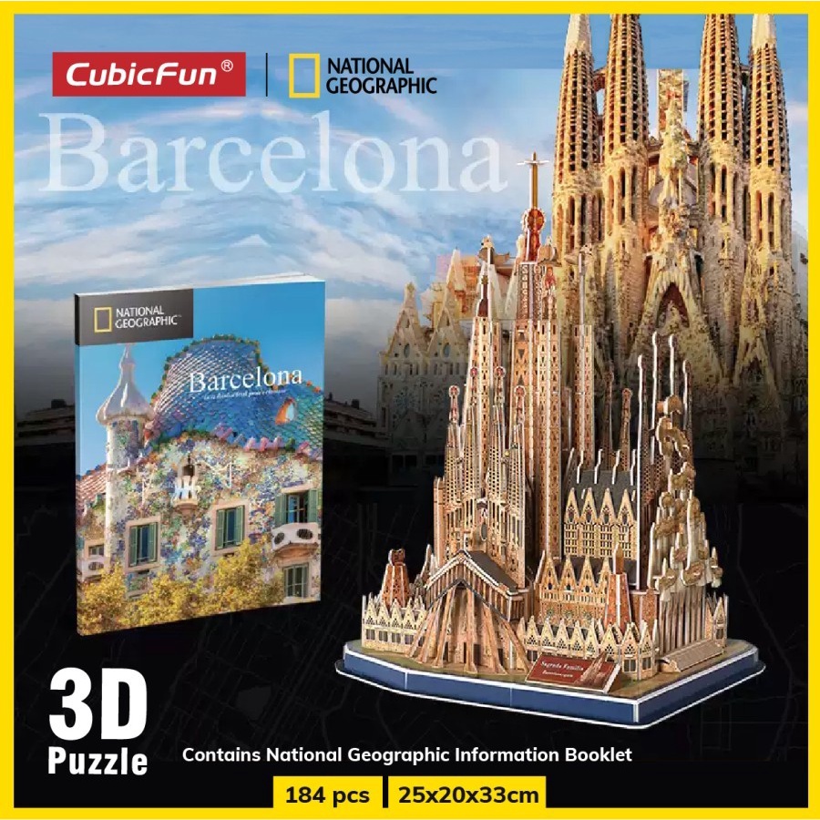Jual Cubicfun 3D Puzzle National Geographic Sagrada FamiliaBarcelona