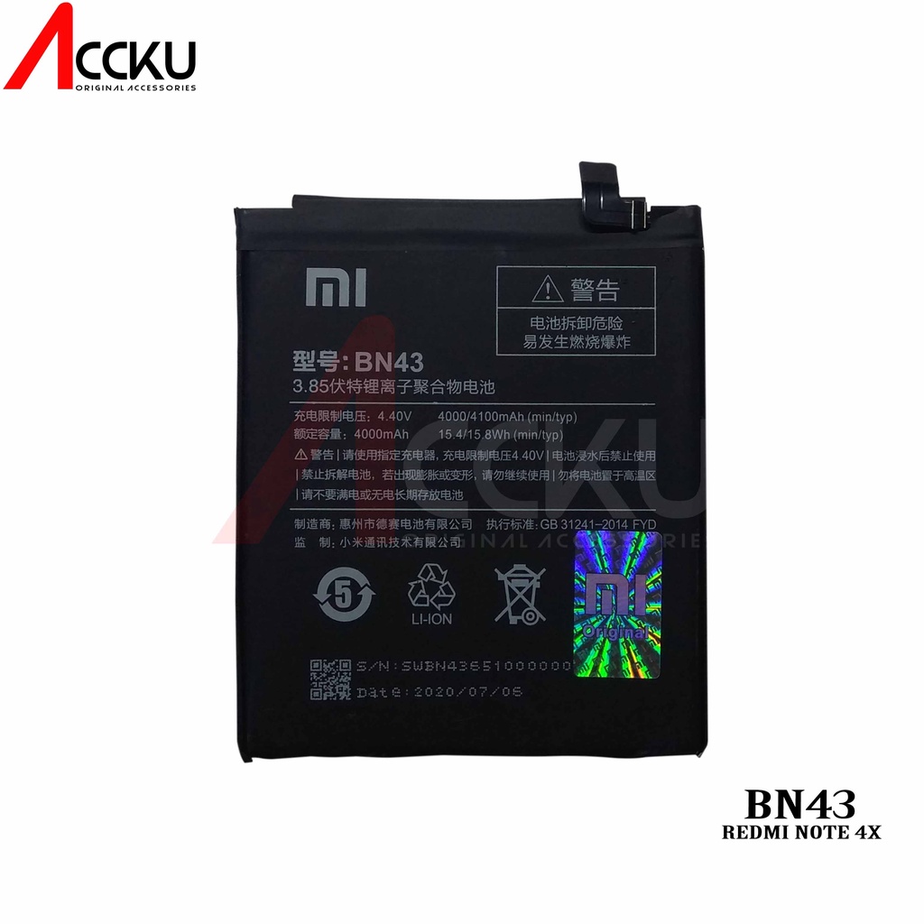 Jual Baterai xiaomi BN43 Baterai Xiaomi Redmi Note4x battery xiomi ...