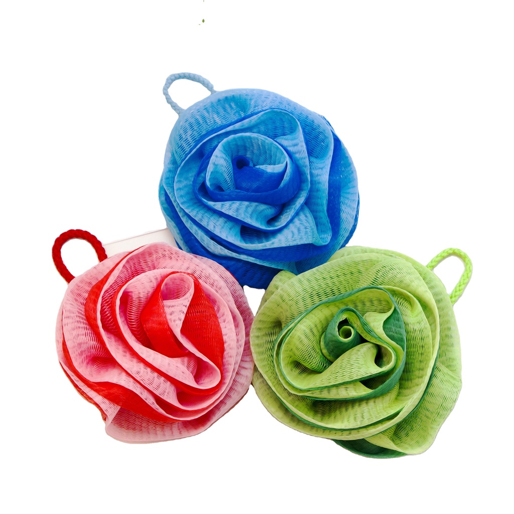 Jual SHOWER BATH SPONS FLOWER BUNGA SIKAT SPONGE PUFF BUSA MANDI 50g ...