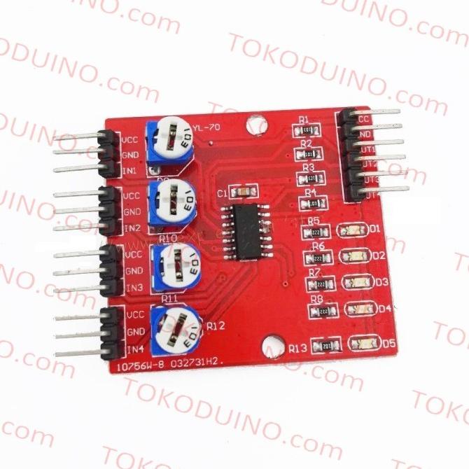 Jual ORIGINAL - 4 CHANNEL IR OBSTACLE AVOIDANCE LINE TRACKING SENSOR ...