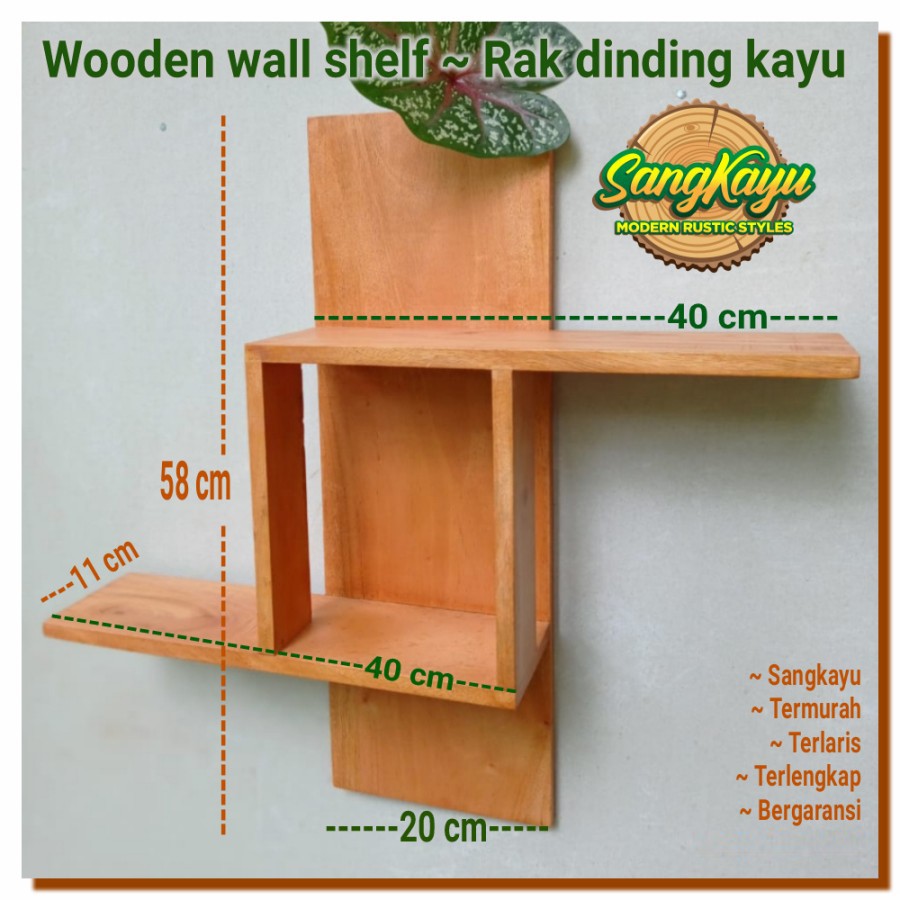 Jual SangKayu Multipurpose Wooden Shelf Rak Dinding Kayu Minimalis ...