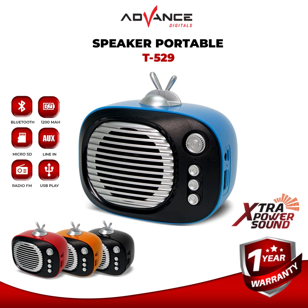 Jual Advance T529 Speaker TWS Advance Retro Desain Portable Wireless ...