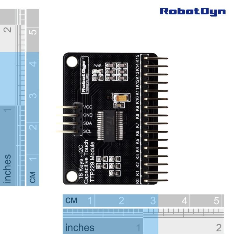Jual Module Sensor Sentuh i2C 16 Keys Capacitive touch TTP229 Robotdyn ...