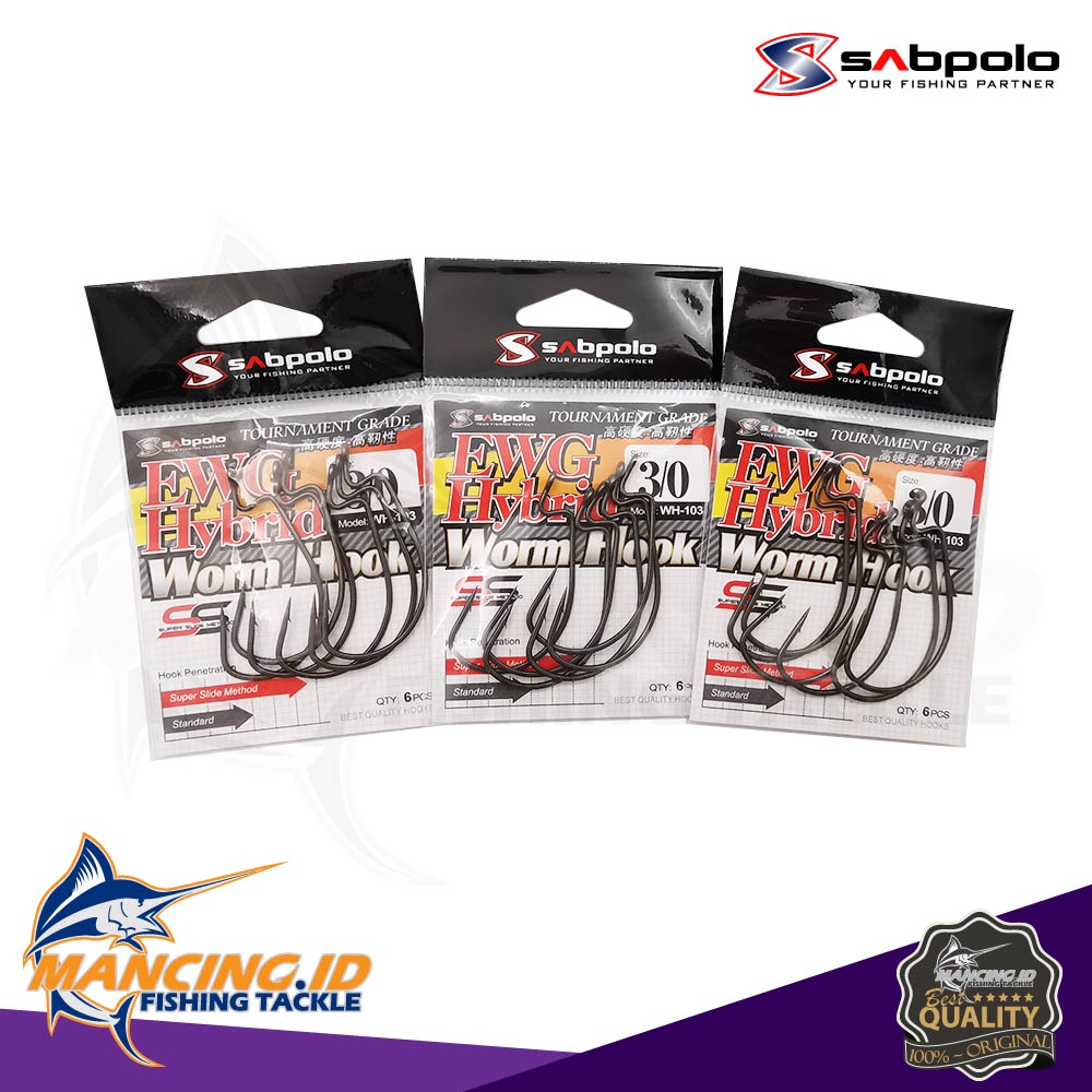 Jual Pancing Sabpolo Ewg Hybrid Worm Hook Wh Kail Kuat Made In