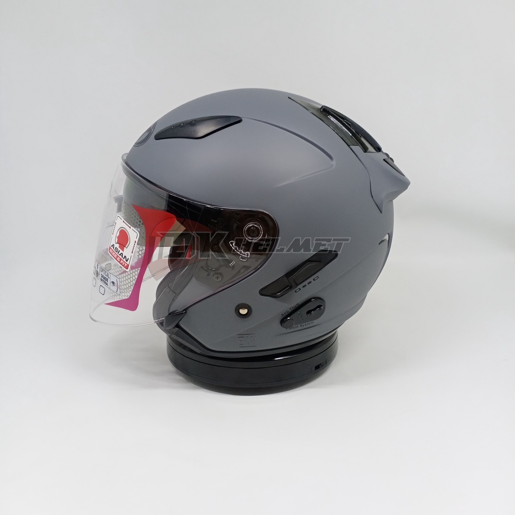 Jual Helm Half Face KYT Galaxy Slide Flat R Solid Matt Gorila Grey