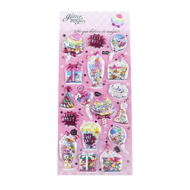 Jual J2 - Stiker sequin shake Sticker 3D glitter magic | Shopee Indonesia