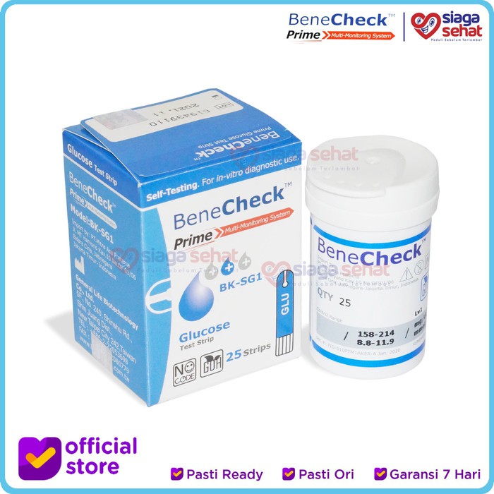 Jual Benecheck PRIME- Test Strip Gula Darah ( Strip Alat Cek Kesehatan ...
