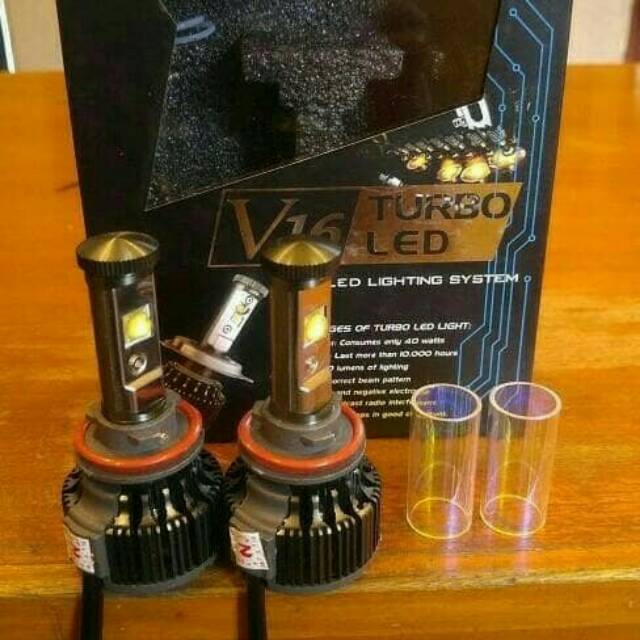 Jual Bohlam H11 V16 Turbo LED ( 6000K - 3000K ) | Shopee Indonesia