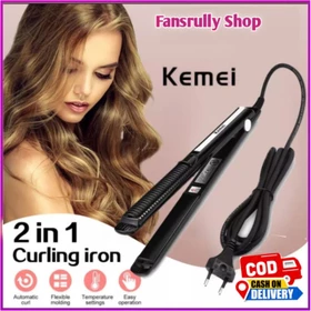 Catokan 2 In 1 Kemei 2139 Pelurus Rambut Catok Rambut Salon Awet