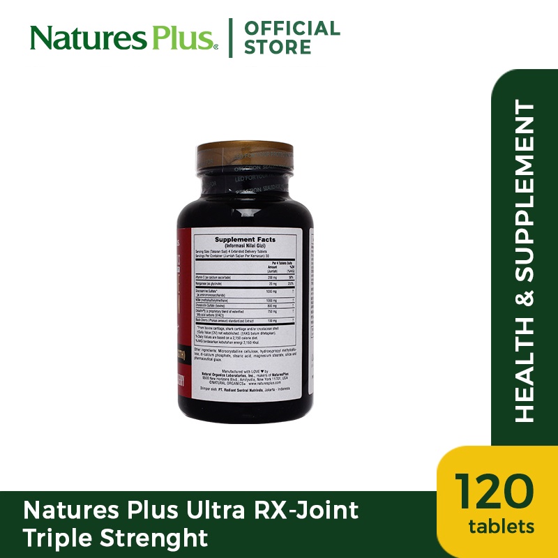 Jual Natures Plus Ultra RX-Joint Triple Strength [120 Tabs] | Shopee ...