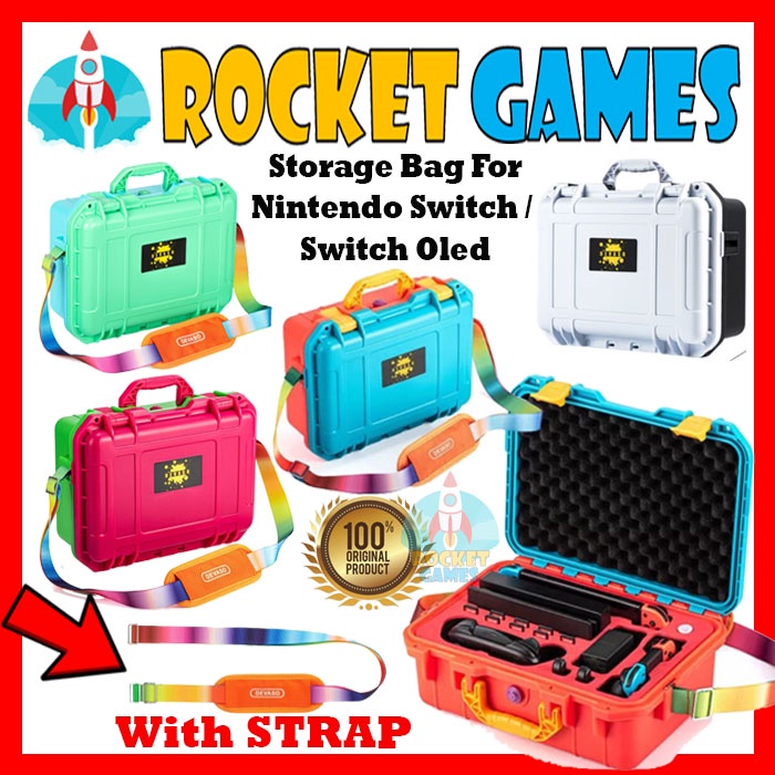 Jual Devaso Waterproof Nintendo Switch V1 V2 OLED Hard Case Storage Bag ...