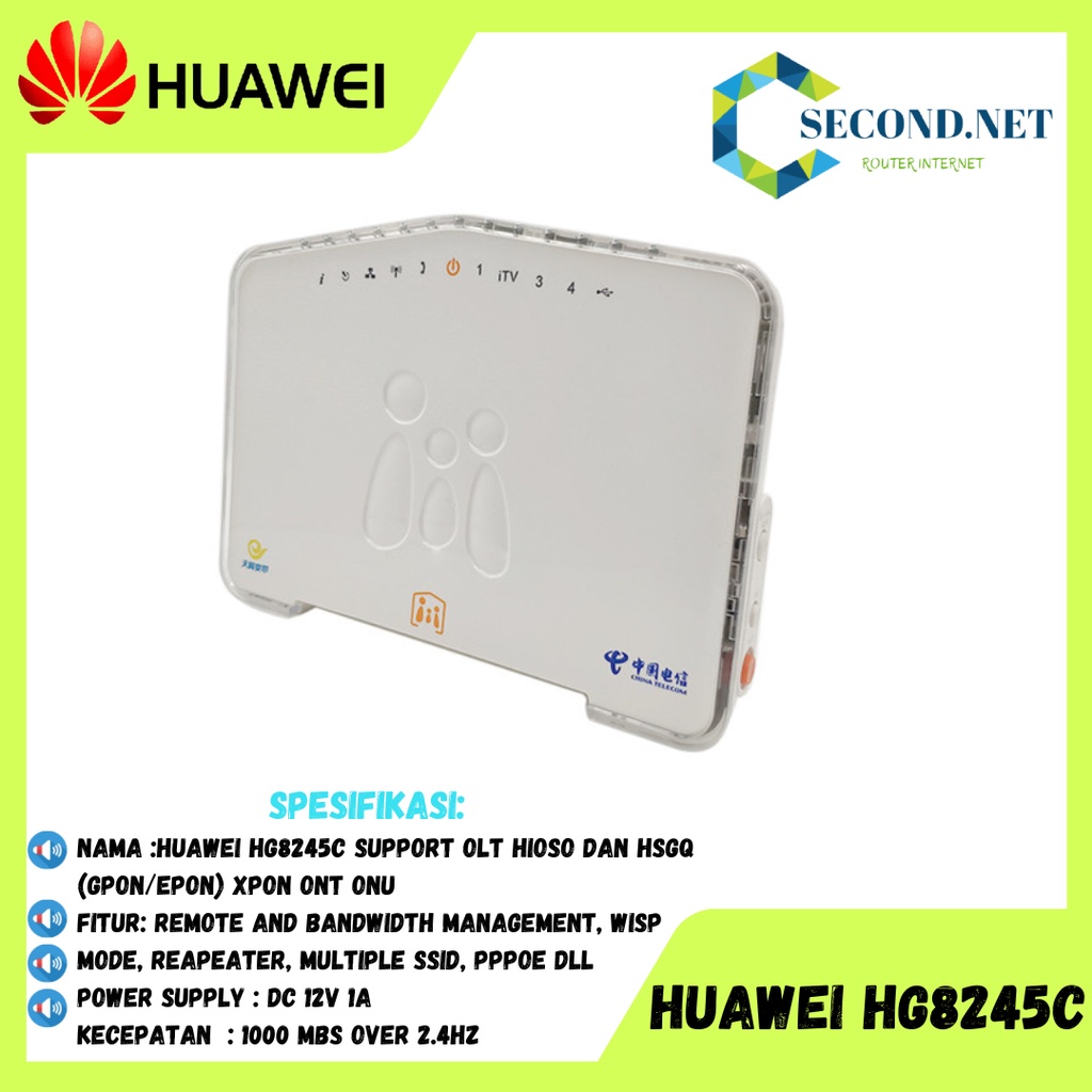Jual HUAWEI HG8245C SUPPORT OLT HIOSO DAN HSGQ (GPON/EPON) XPON ONT ONU
