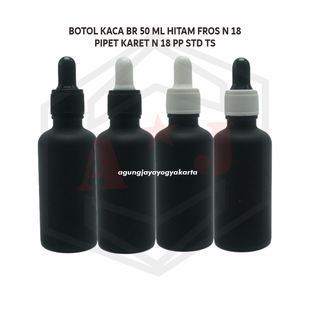 Jual Botol Kaca Serum Pipet Ml Hitam Frosted Tidak Segel Pipet Kaca Botol Pipet Kaca