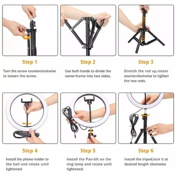 Bisa * READY Ring Light 26cm Tripod 2 1m. Set Komplit Make Up Vlog Lampu Tiktok Lampu Konten
