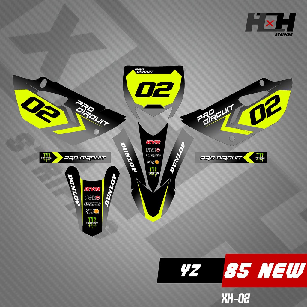 Jual Stiker Striping Decal Variasi Yamaha YZ 85 Motif Racing XH-02 ...