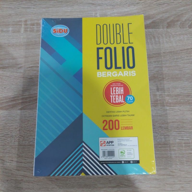 Jual Kertas Double Folio Bergaris SIDU 200 Lembar (1 Pak) | Shopee ...