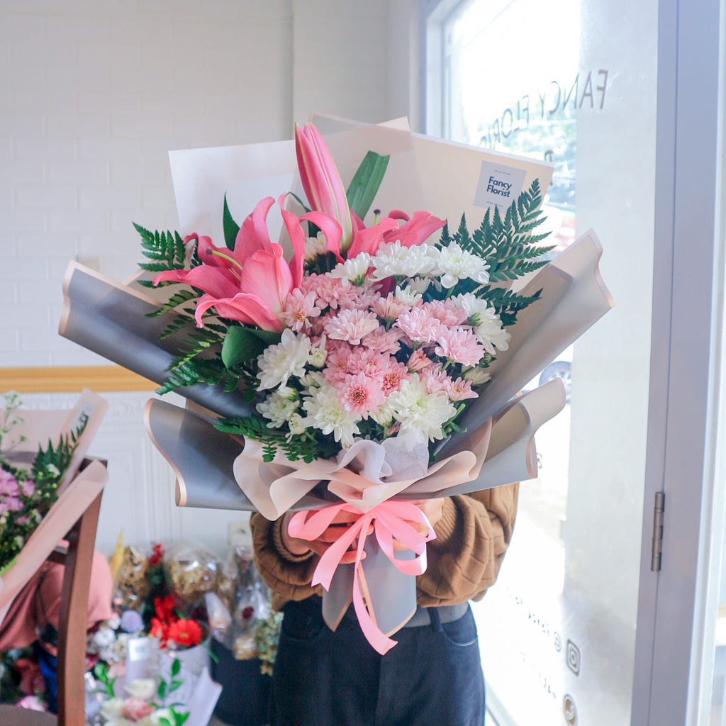 Jual Buket bunga fresh - Zafara buket bunga Lily | Shopee Indonesia