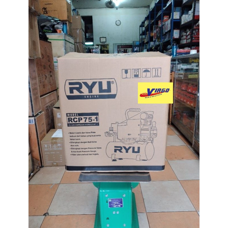 Jual RYU RCP75-1 MESIN KOMPRESOR COMPRESSOR KOMPRESSOR 10 LITER 3/4 HP ...
