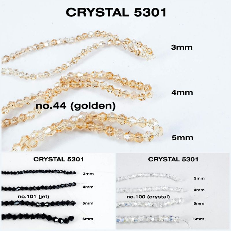 Jual Kristal Renteng 5301 - Crystal, Golden, Jet - per renteng/string ...