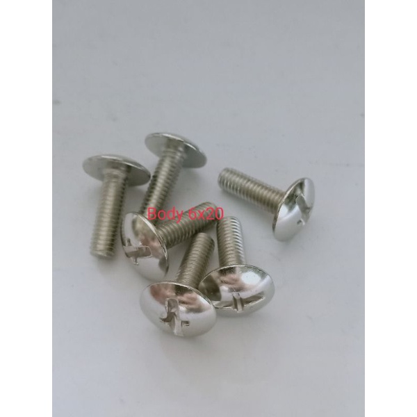 Jual Baut Body Motor Baut 16/6mm X 20mm Nekel (5pcs) | Shopee Indonesia