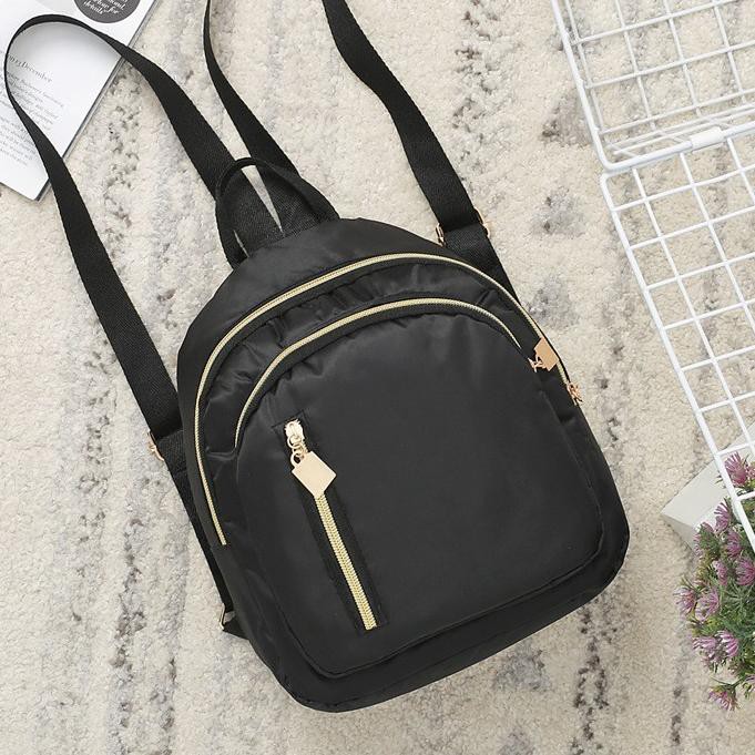 Jual !Diskon! (1kg muat 7) Lomenia Tas Ransel Backpack Hitam Kecil Kain ...