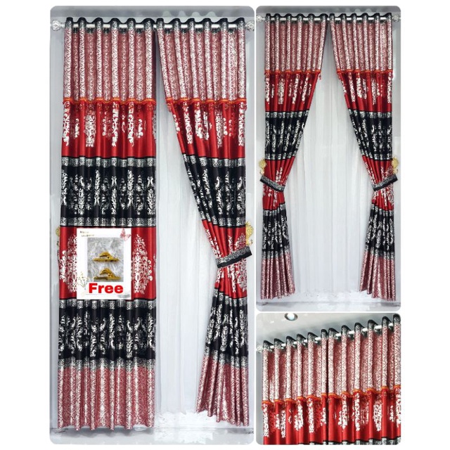 Jual Gorden Pintu Jendela Minimalis Kain Blackout Jakat Beludru 100%