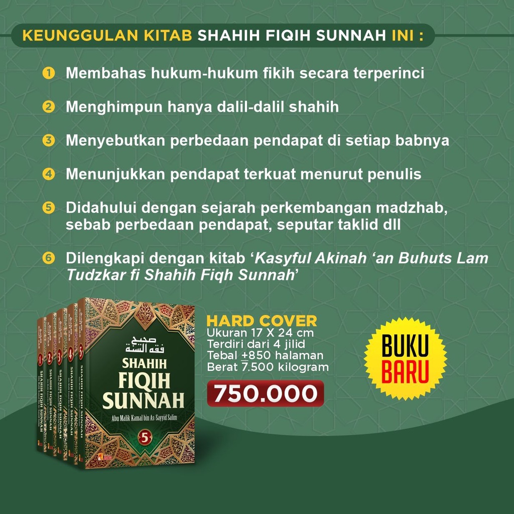Jual Buku Shahih Fiqih Sunnah 1 Set 5jilid Buku Fiqih Lengkap