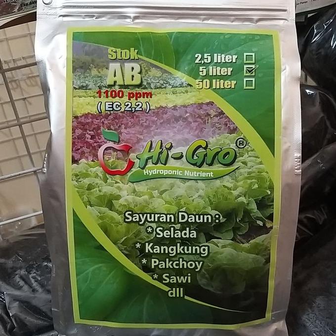 Jual Pupuk Nutrisi AB Mix Higro Sayuran Daun Utk 1000L Larutan | Shopee ...