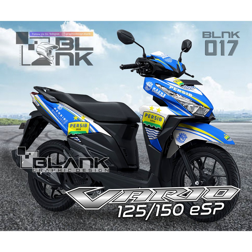Jual Stiker Decal Motor Vario 150 eSP LED - BLNK-017 Persib Bandung