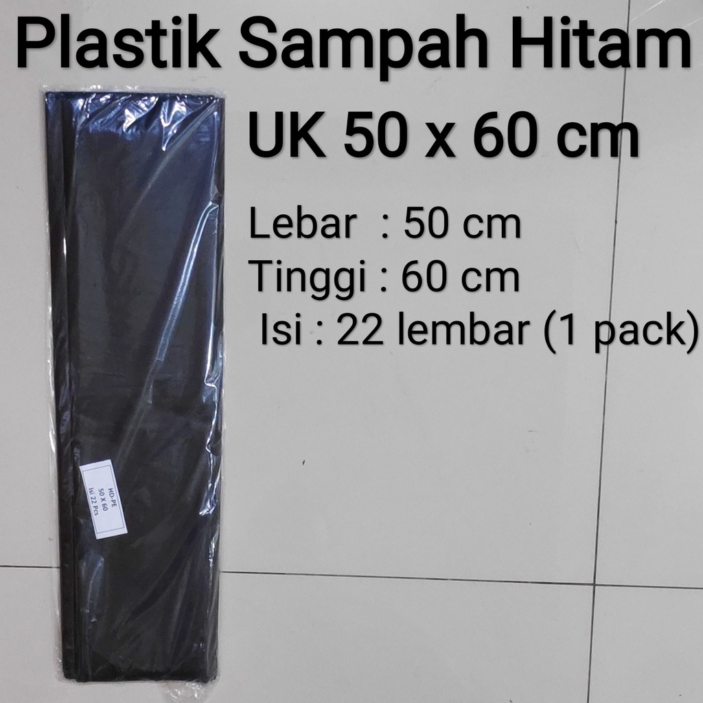 Jual Kantong Plastik Sampah Hitam Uk 50x60 Isi 22 Lbr Trashbag Hitam Kantong Sampah Hitam