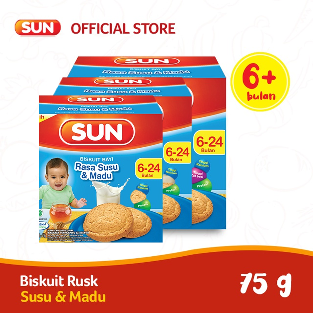 Jual SUN Biskuit Rusk Susu Madu Box 3 x 75 g | Shopee Indonesia