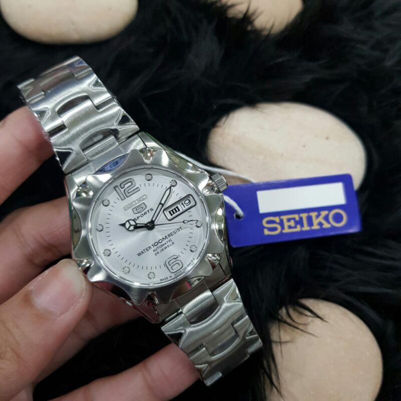 Jam Tangan Pria Seiko 5 SNZ453J1 Automatic Black Dial Stainless Steel